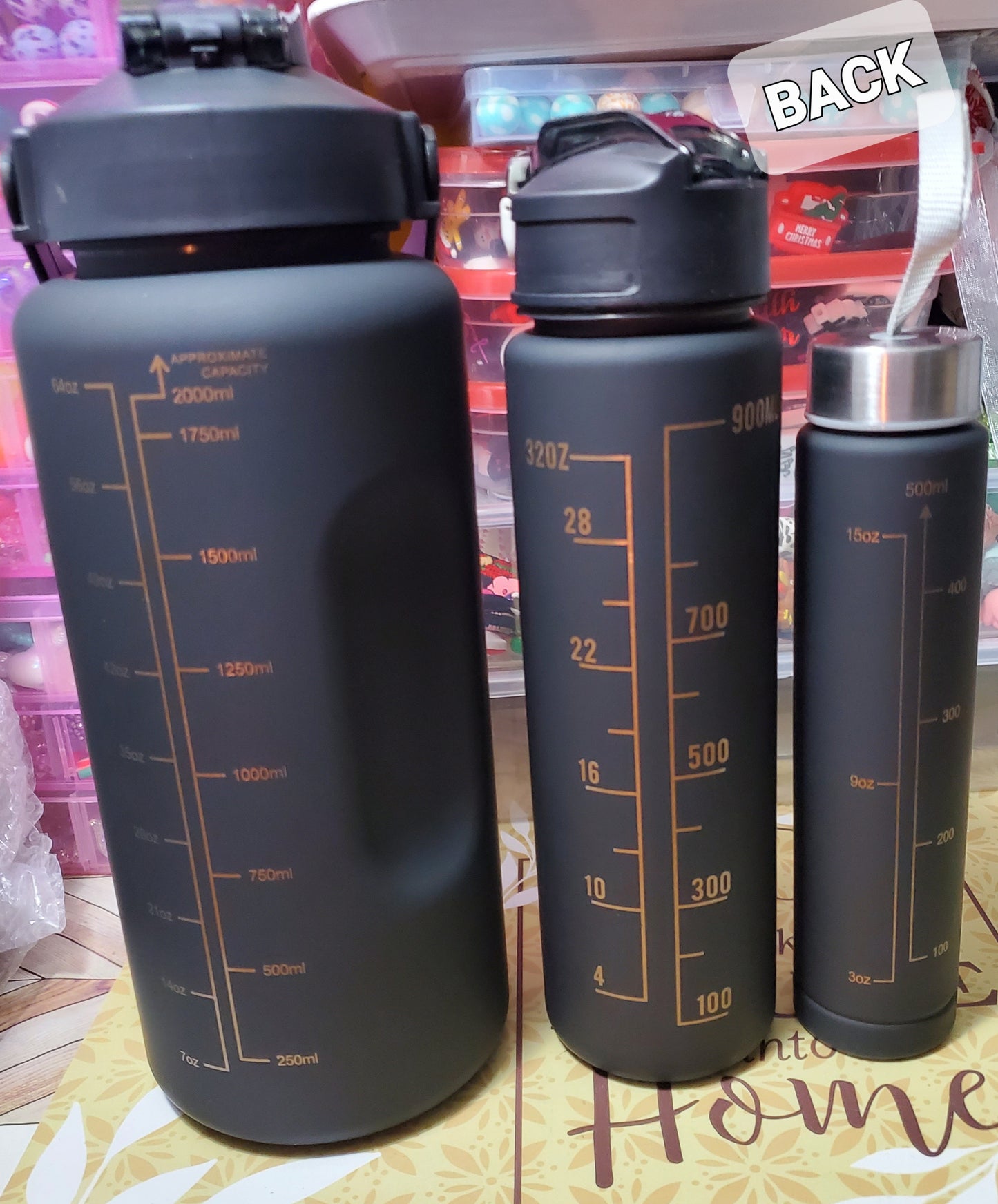 3in1 Water Bottles with 2 Straws With Handles & 1 Piece Water Bottles