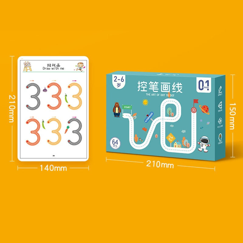 Children Montessori Drawing Toy Math Match Game Set - Toddler Learning Activities Educational Toy