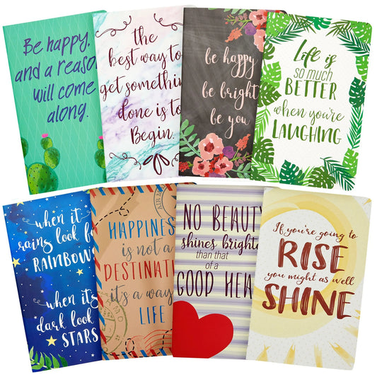 8 Pack Inspirational Notebooks with Motivational Quotes Bulk, 5X8 Lined Journals for Women, Students, Appreciation Gifts, Friends, Teachers
