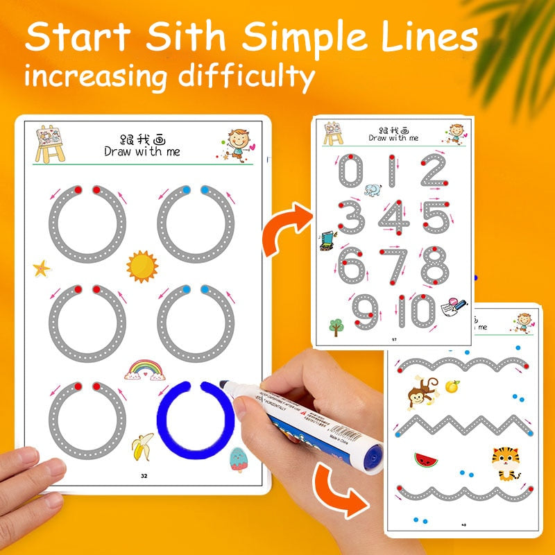 Children Montessori Drawing Toy Math Match Game Set - Toddler Learning Activities Educational Toy